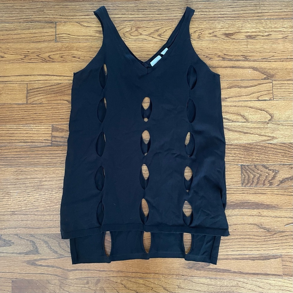 Zero Degrees Celsius Black Slashed Sweater Knit Tank Top Women’s Small NWT